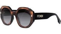 Fendi Bold Havana Geometric Sunglasses