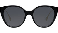 Baguette Black Round Sunglasses