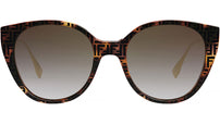 Baguette Havana Round Sunglasses