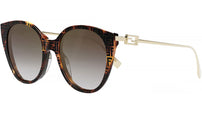 Baguette Havana Round Sunglasses