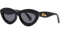 Curvy Black Cat Eye Sunglasses