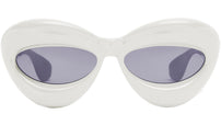 Inflated White Cat Eye Sunglasses