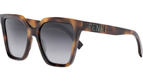 Lettering Havana Square Sunglasses