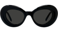 Curvy Black Geometric Sunglasses