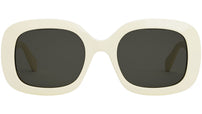 Triomphe Solid Ivory Square Sunglasses