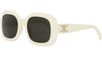 Triomphe Solid Ivory Square Sunglasses