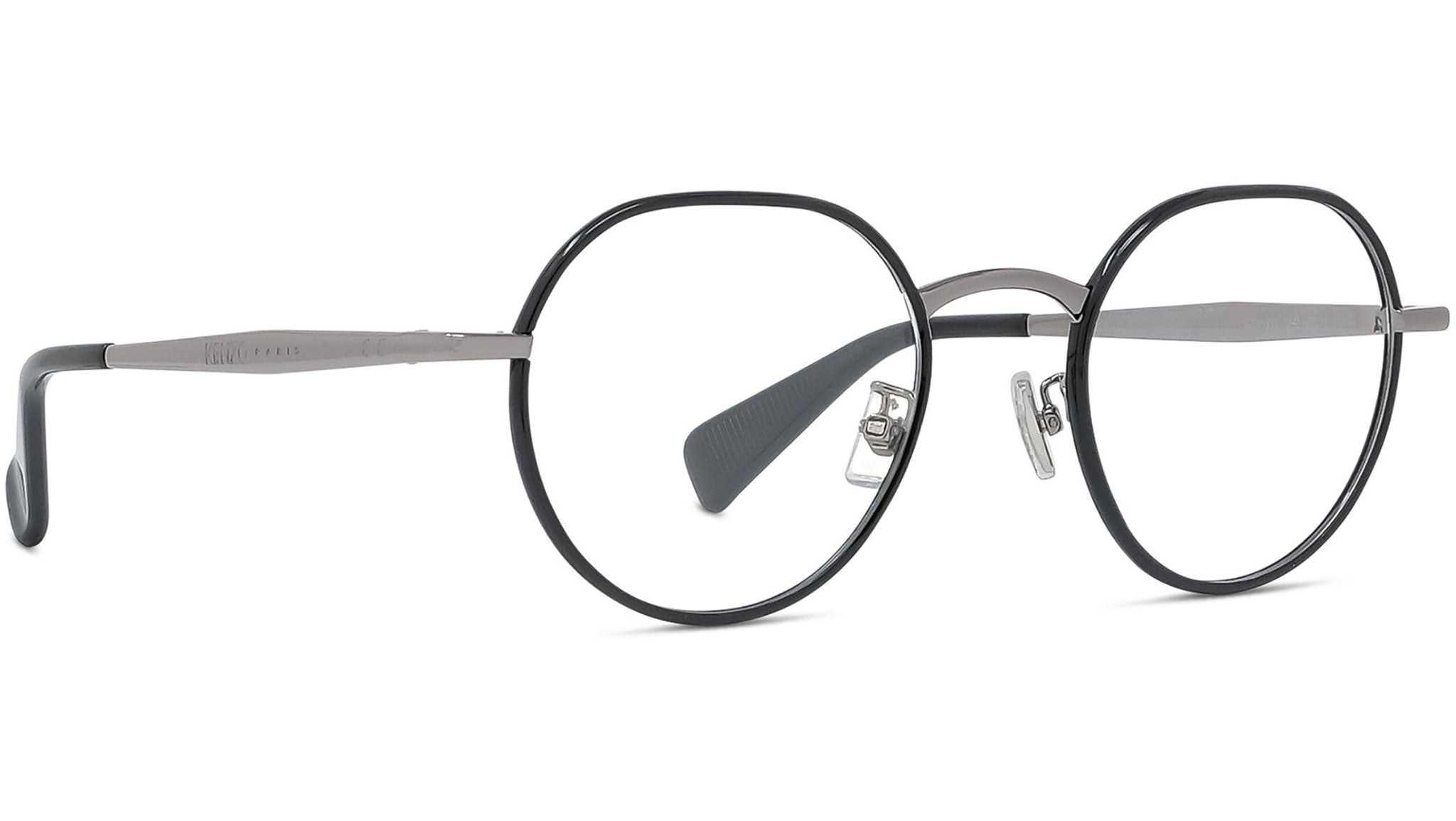 Boke Flower Silver Round Eyeglasses