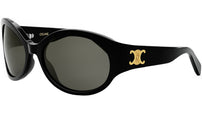 Triomphe Black Oval Sunglasses