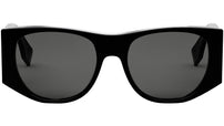 Baguette Black Oval Sunglasses