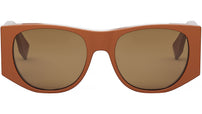 Baguette Brown Oval Sunglasses