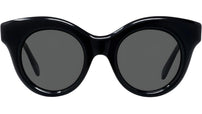 Curvy Black Round Sunglasses