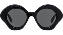 Curvy Black Geometric Sunglasses