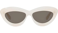 Curvy White Cat Eye Sunglasses