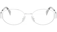 Metal Triomphe Shiny Palladium Oval Eyeglasses