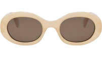 Triomphe Beige Oval Sunglasses