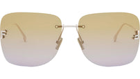 Fendi First Crystal Rose Gold Geometric Sunglasses