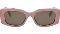 Triomphe Solid Rose Rectangular Sunglasses