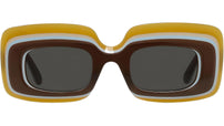 Paula's Ibiza Brown Rectangular Sunglasses