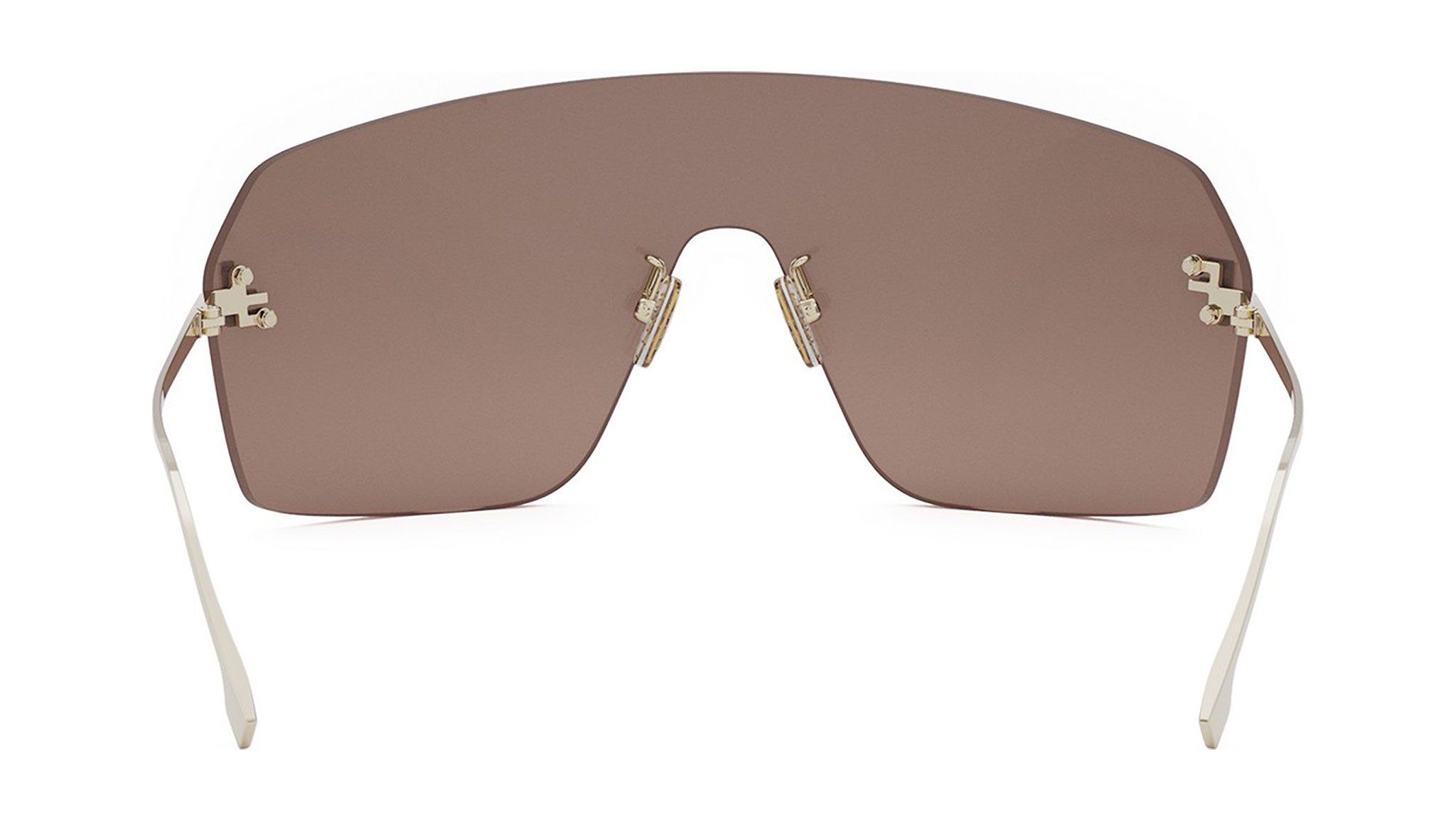 Fendi First Crystal Gold Rectangular Sunglasses