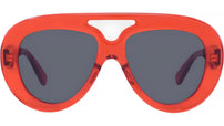 Curvy Red Pilot Sunglasses