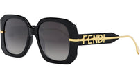 Fendigraphy Solid Black Square Sunglasses